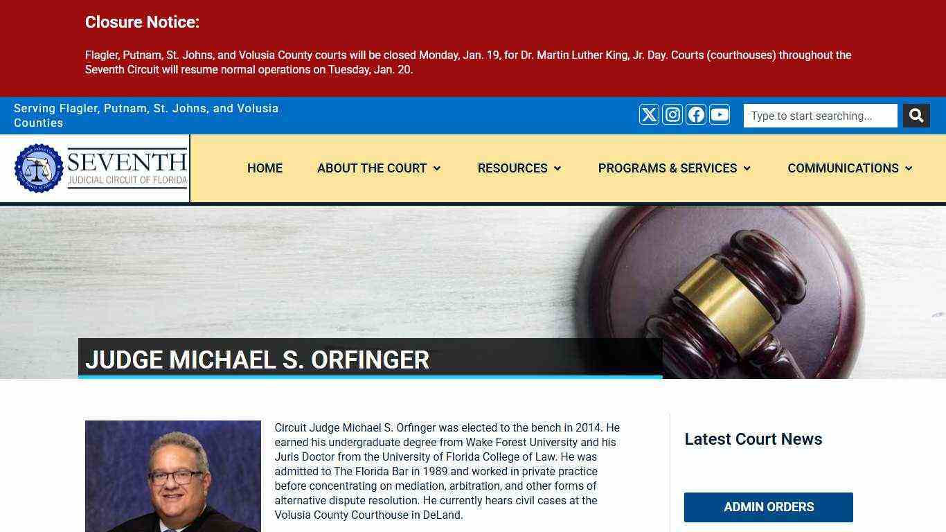 Judge Michael S. Orfinger - Seventh Judicial Circuit Court of Florida